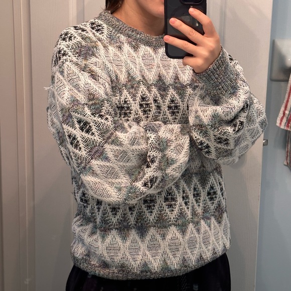 Vintage cozy patterned knit size small - Picture 1 of 9